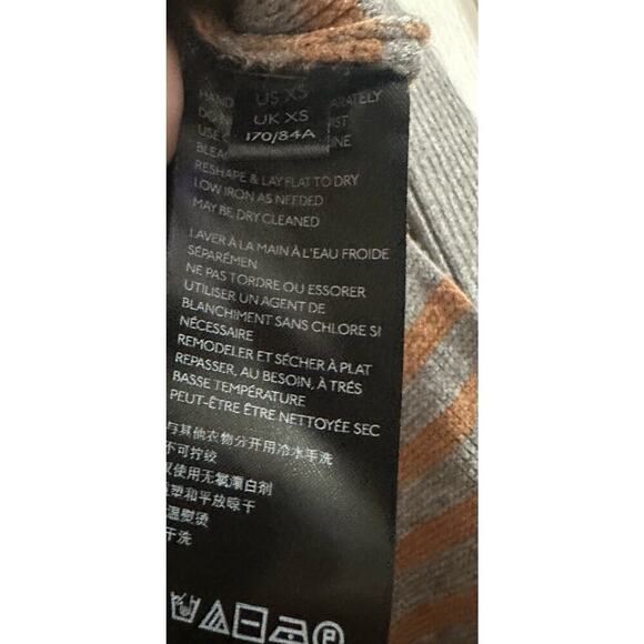 ANTHROPOLOGIE Elise Ribbed Striped Off The Shoulder Sweater High-Low Hem - XS - Picture 4 of 8